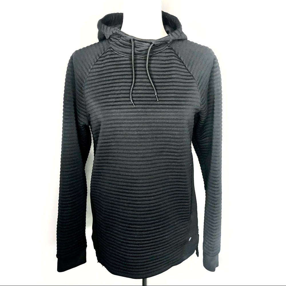 Apana Black Ribbed Hoodie